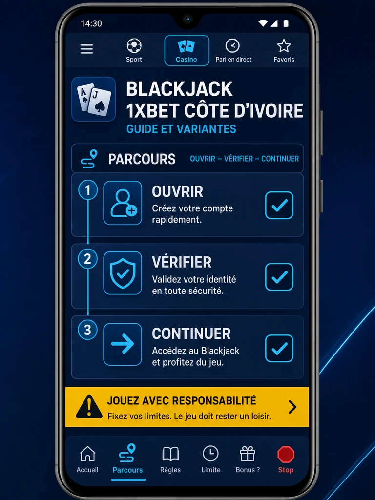 Blackjack 1xBet Côte d’Ivoire: guide et variantes